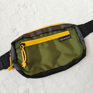 Subaru Ripstop Nylon Waist Pack Fanny Pack Green Yellow Gorpcore Hiking Bag
